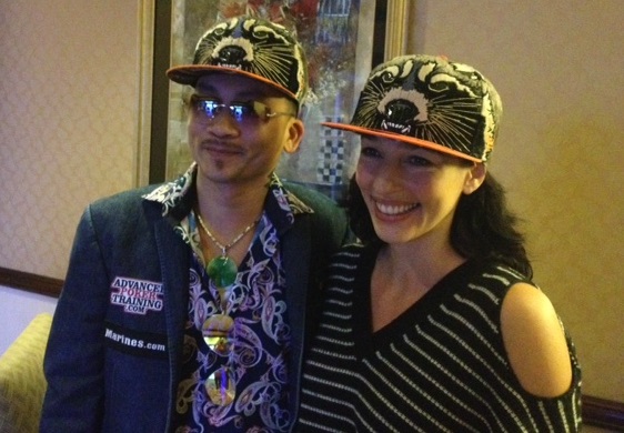 Even Kara Scott from ESPN can't resist the Raccoon hat!
